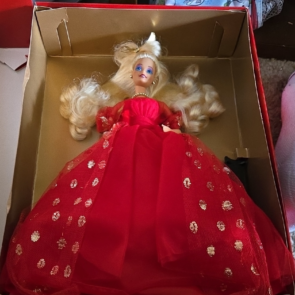 Mattel Red and Gold Collector Doll with Elegant Gown